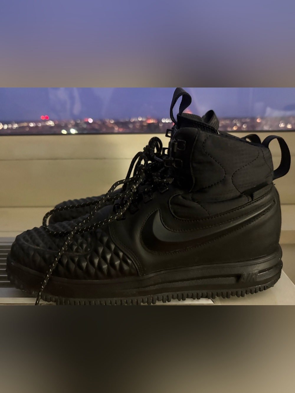 Nike Lunar Force 1 Duckboot '17 Triple Black Mens Size 10 EUC 916682-002